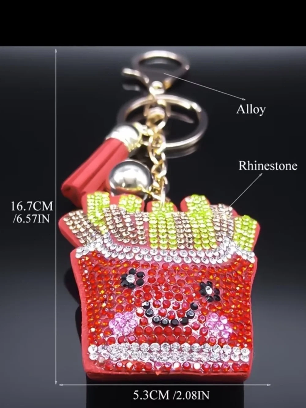 Cute Fries rhinestone keychain/purse charm